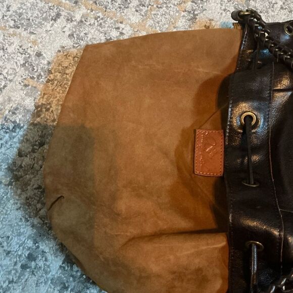 PATRICIA NASH MARTINA DISTRESSED BUCKET BAG! DARK BROWN, EUC! - Picture 11 of 13